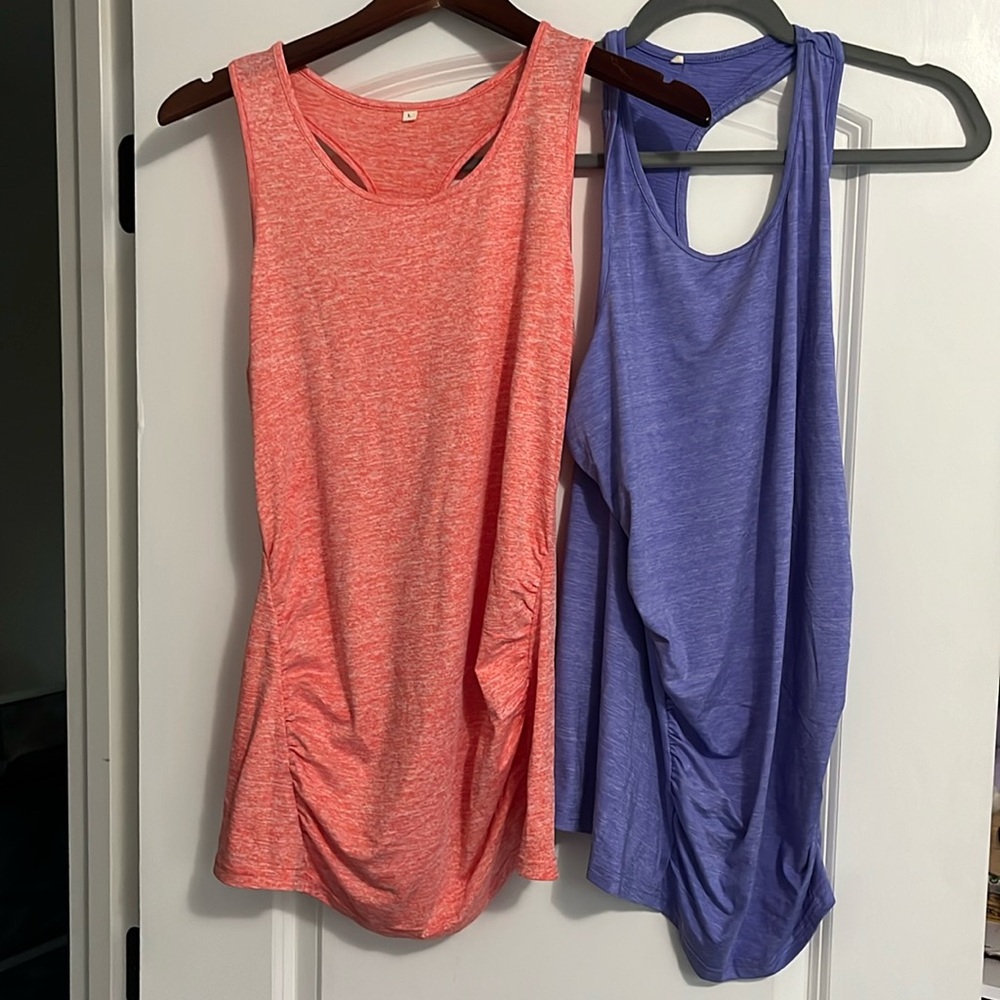 Maternity racer back tank tops, snug large
